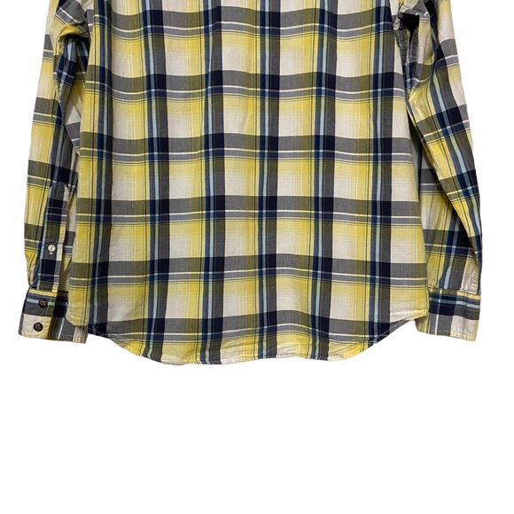 American Eagle Plaid Pearl Snap Button Down Yellow - Picture 11 of 15
